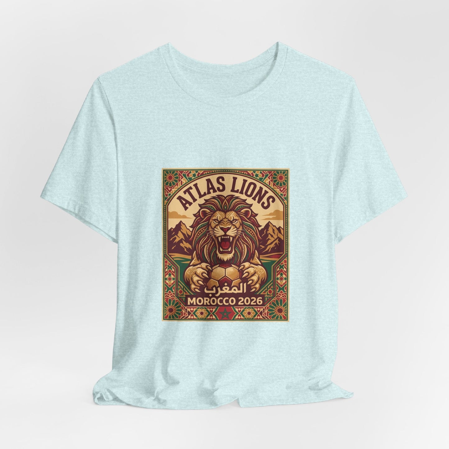 Atlas Lions Morocco 2026 Tee — Vintage Soccer Lion Graphic T-Shirt Printify