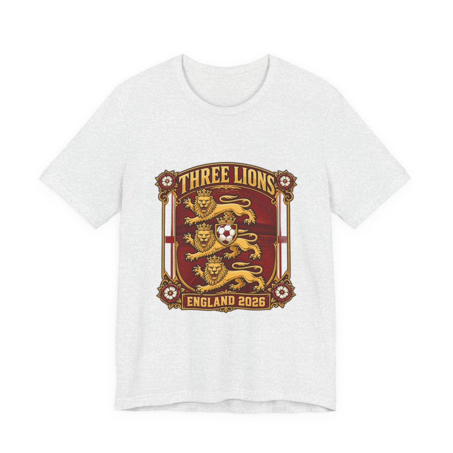 Three Lions England 2026 T‑Shirt — Vintage Football Crest Tee Printify