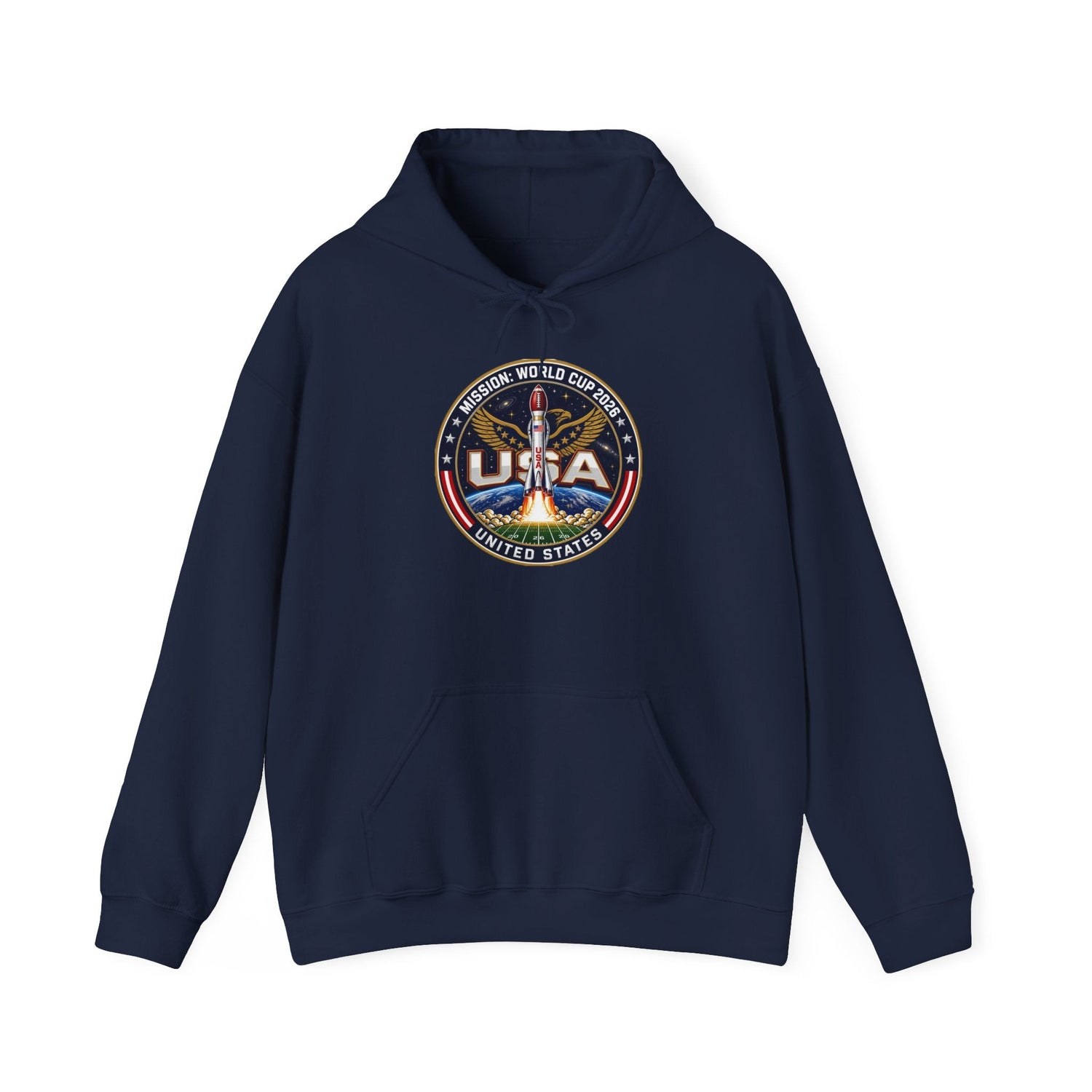 USA Eagle Patch Hoodie – Vintage American Flag Graphic Printify