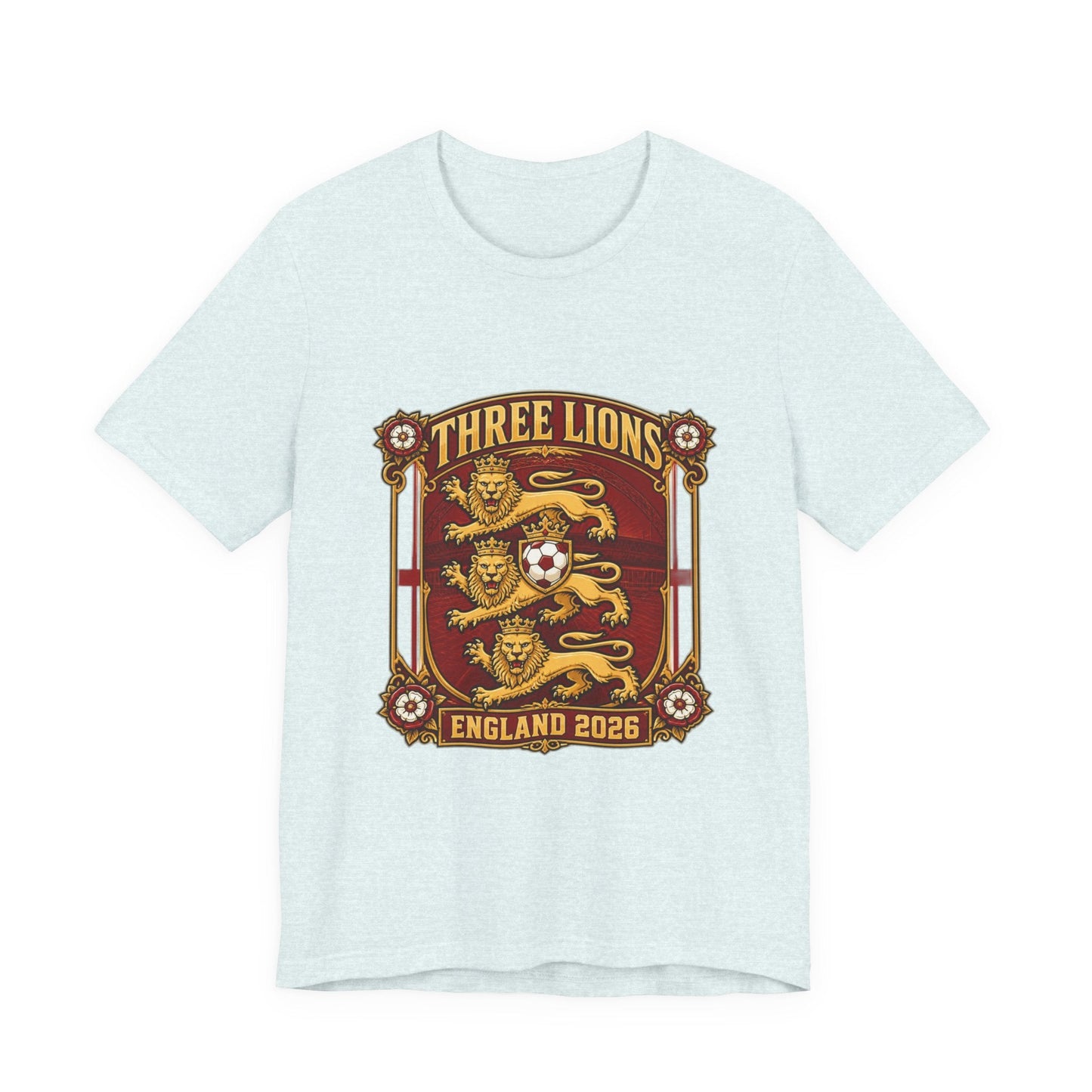 Three Lions England 2026 T‑Shirt — Vintage Football Crest Tee Printify