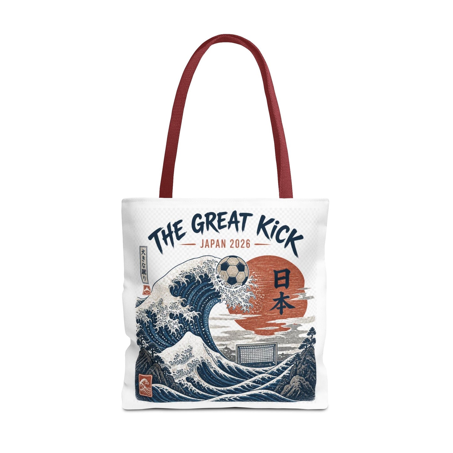 The Great Kick Japan Soccer Tote Bag — Japanese Wave Football Design Printify