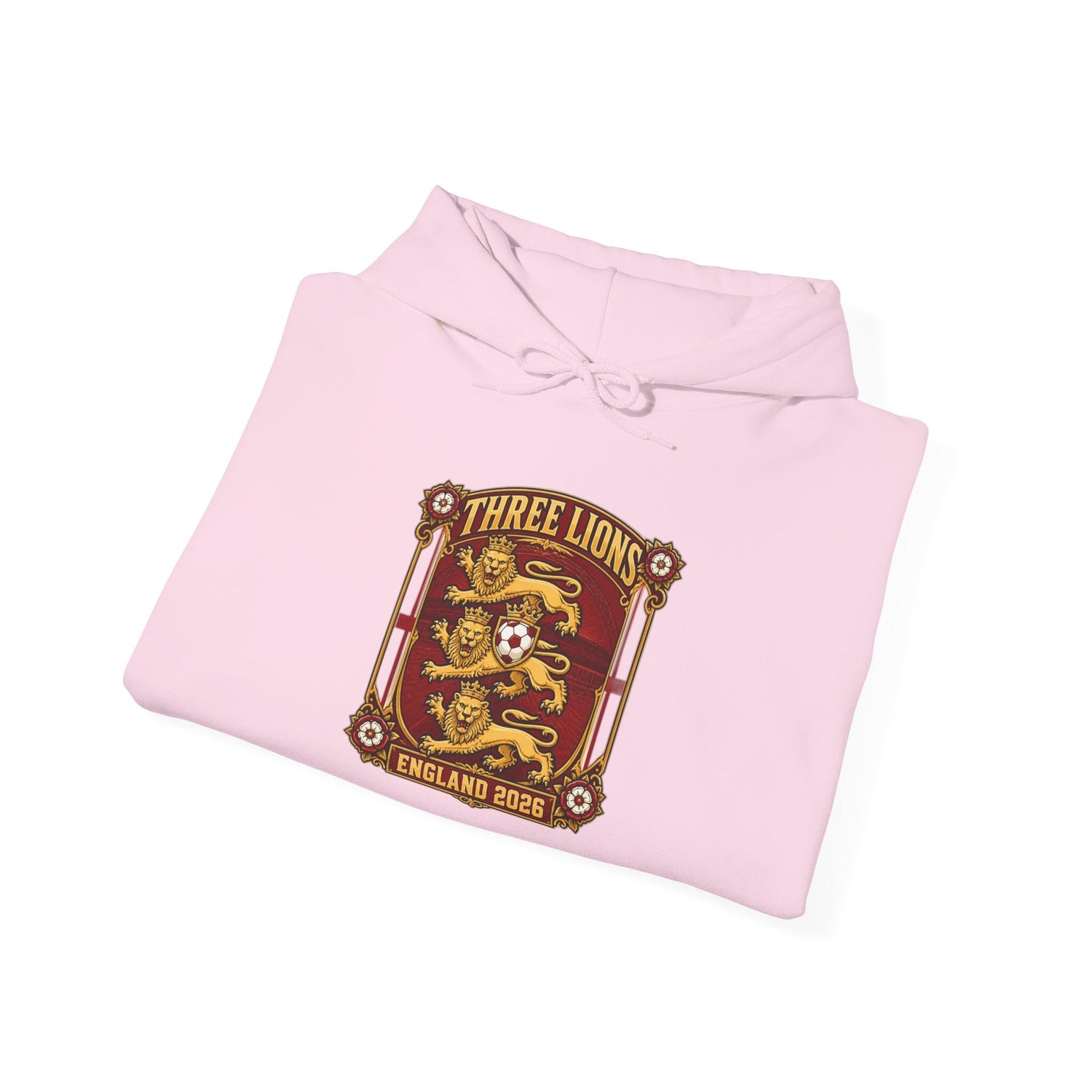 Three Lions England 2024 Hoodie — Retro Football Crest Hooded Sweatshirt Printify