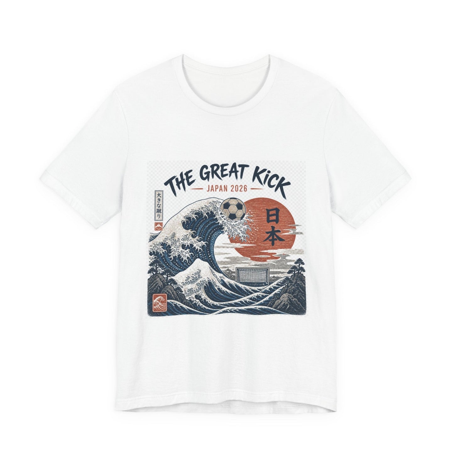 The Great Kick Japan 2028 Wave Tee — Vintage Japanese Surf & Martial Arts Graphic T-Shirt Printify