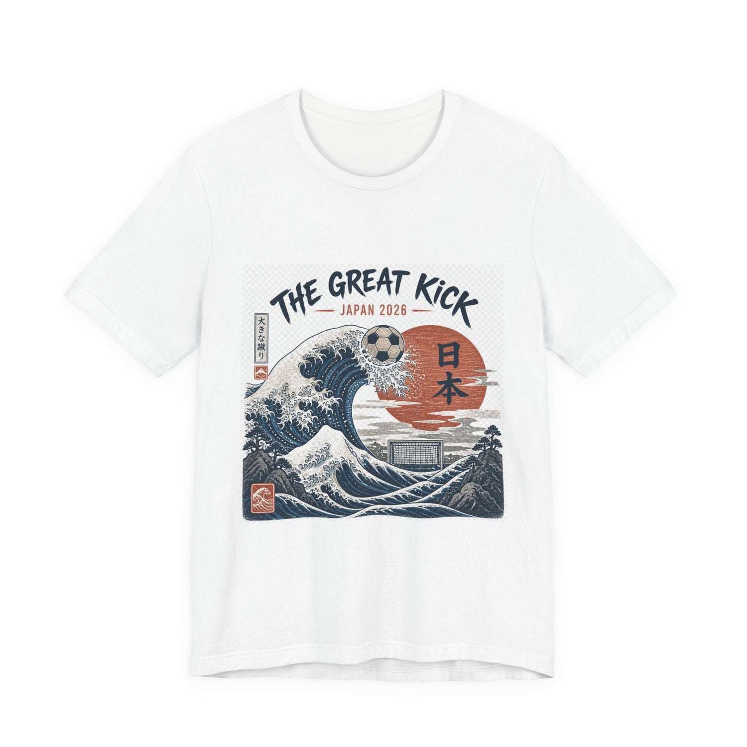 The Great Kick Japan 2028 Wave Tee — Vintage Japanese Surf & Martial Arts Graphic T-Shirt Printify