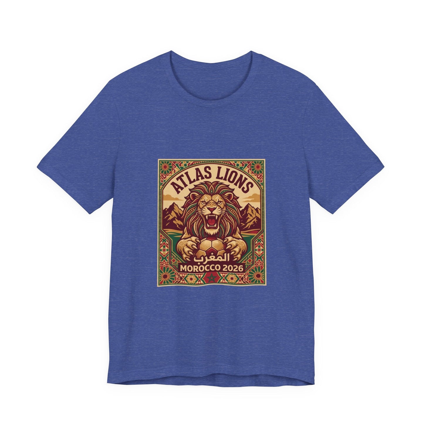 Atlas Lions Morocco 2026 Tee — Vintage Soccer Lion Graphic T-Shirt Printify