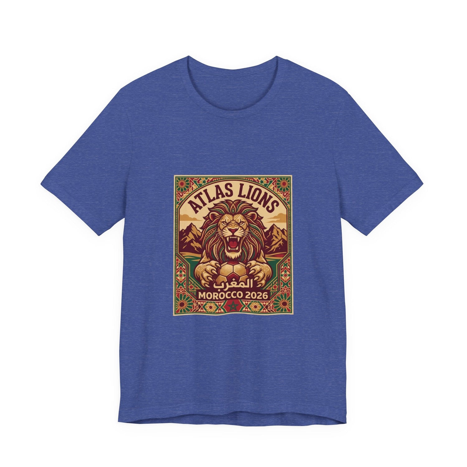 Atlas Lions Morocco 2026 Tee — Vintage Soccer Lion Graphic T-Shirt Printify