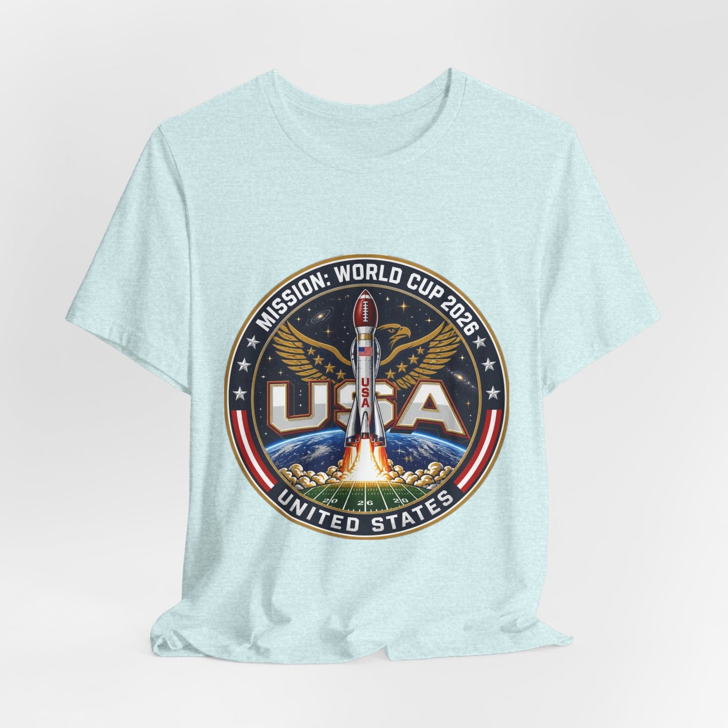 USA Rocket Mission Tee — World Cup 2024 Vintage Space Graphic T-Shirt Printify