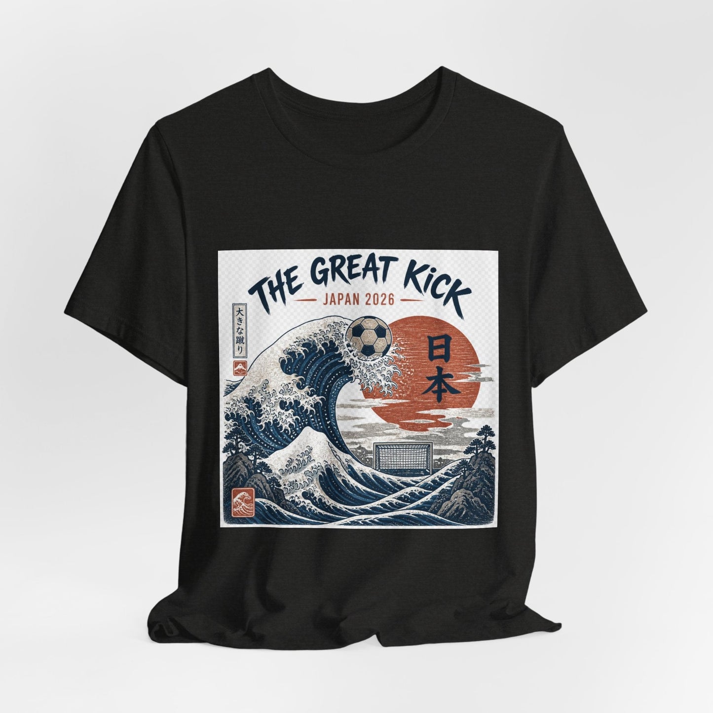 The Great Kick Japan 2028 Wave Tee — Vintage Japanese Surf & Martial Arts Graphic T-Shirt Printify