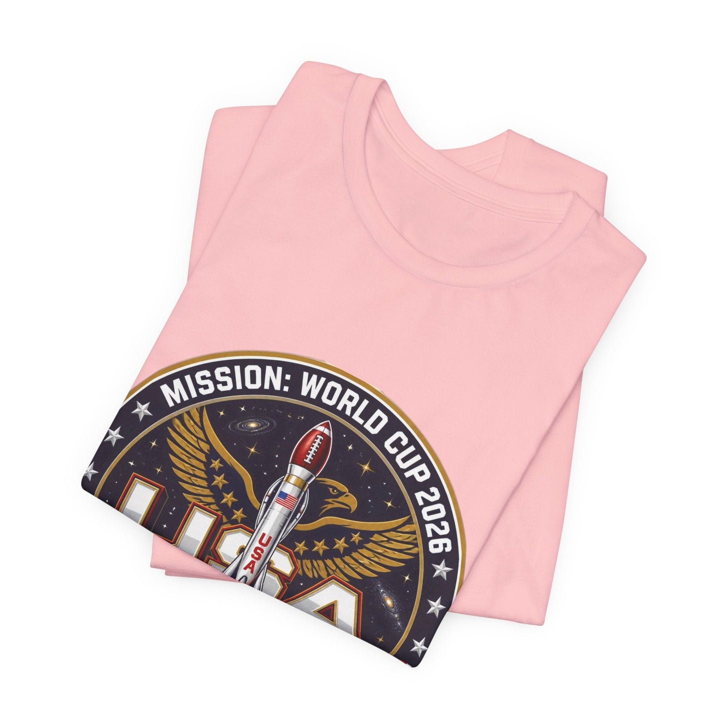 USA Rocket Mission Tee — World Cup 2024 Vintage Space Graphic T-Shirt Printify
