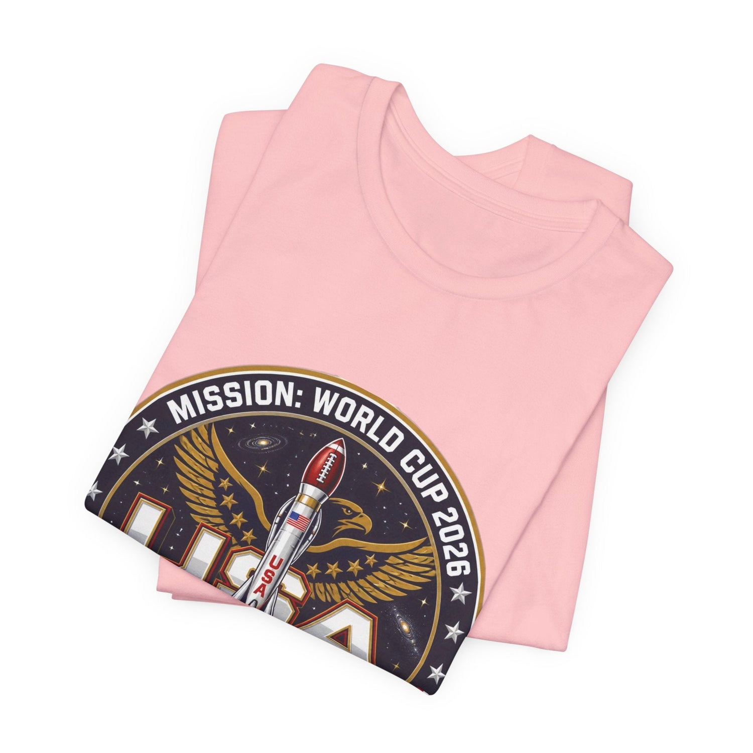 USA Rocket Mission Tee — World Cup 2024 Vintage Space Graphic T-Shirt Printify