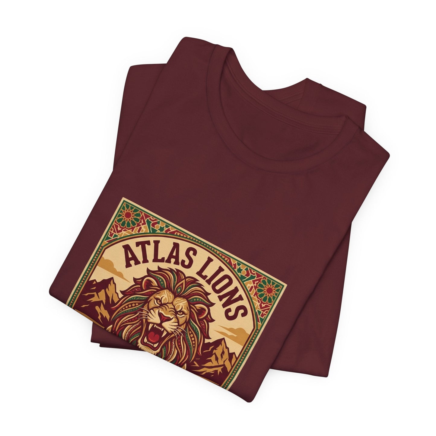 Atlas Lions Morocco 2026 Tee — Vintage Soccer Lion Graphic T-Shirt Printify