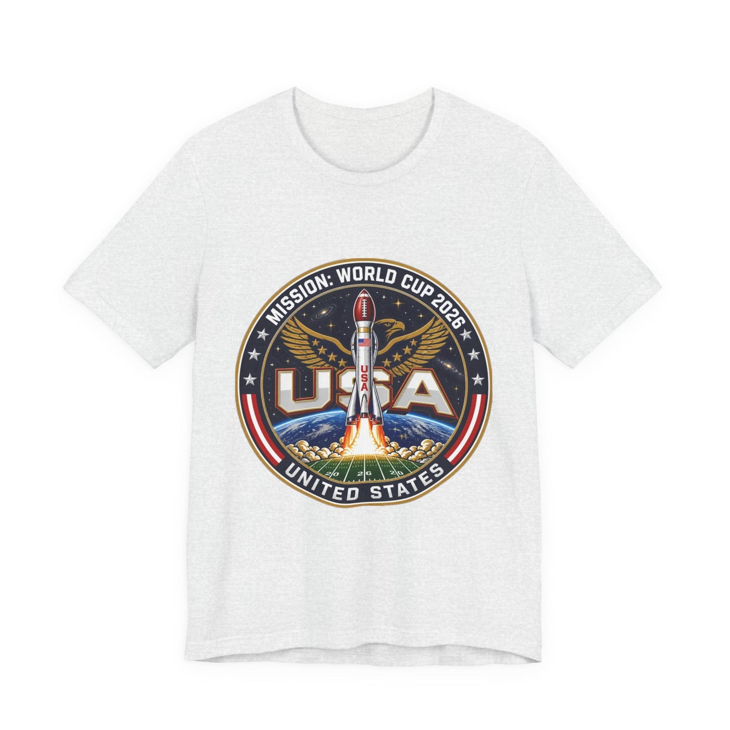 USA Rocket Mission Tee — World Cup 2024 Vintage Space Graphic T-Shirt Printify