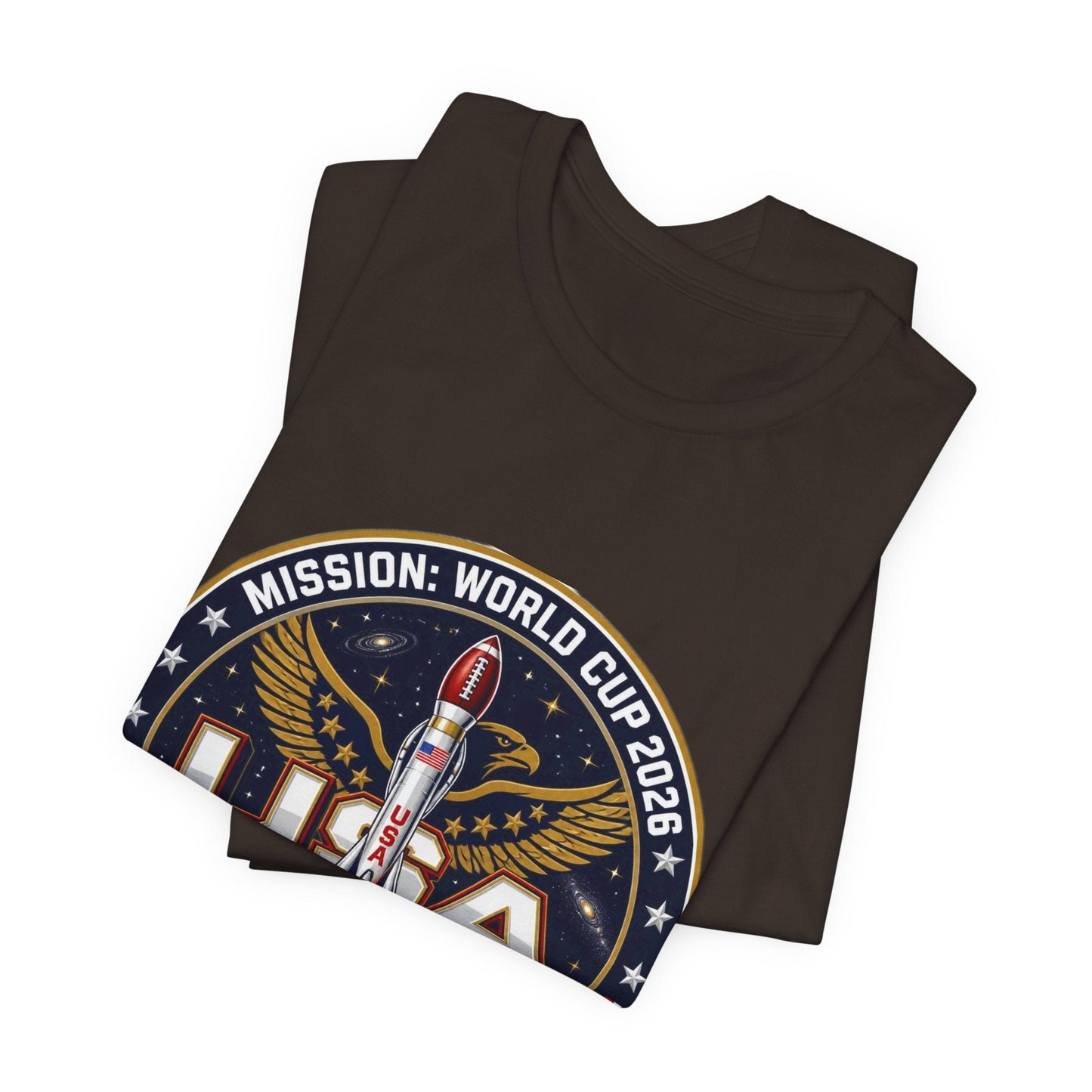 USA Rocket Mission Tee — World Cup 2024 Vintage Space Graphic T-Shirt Printify