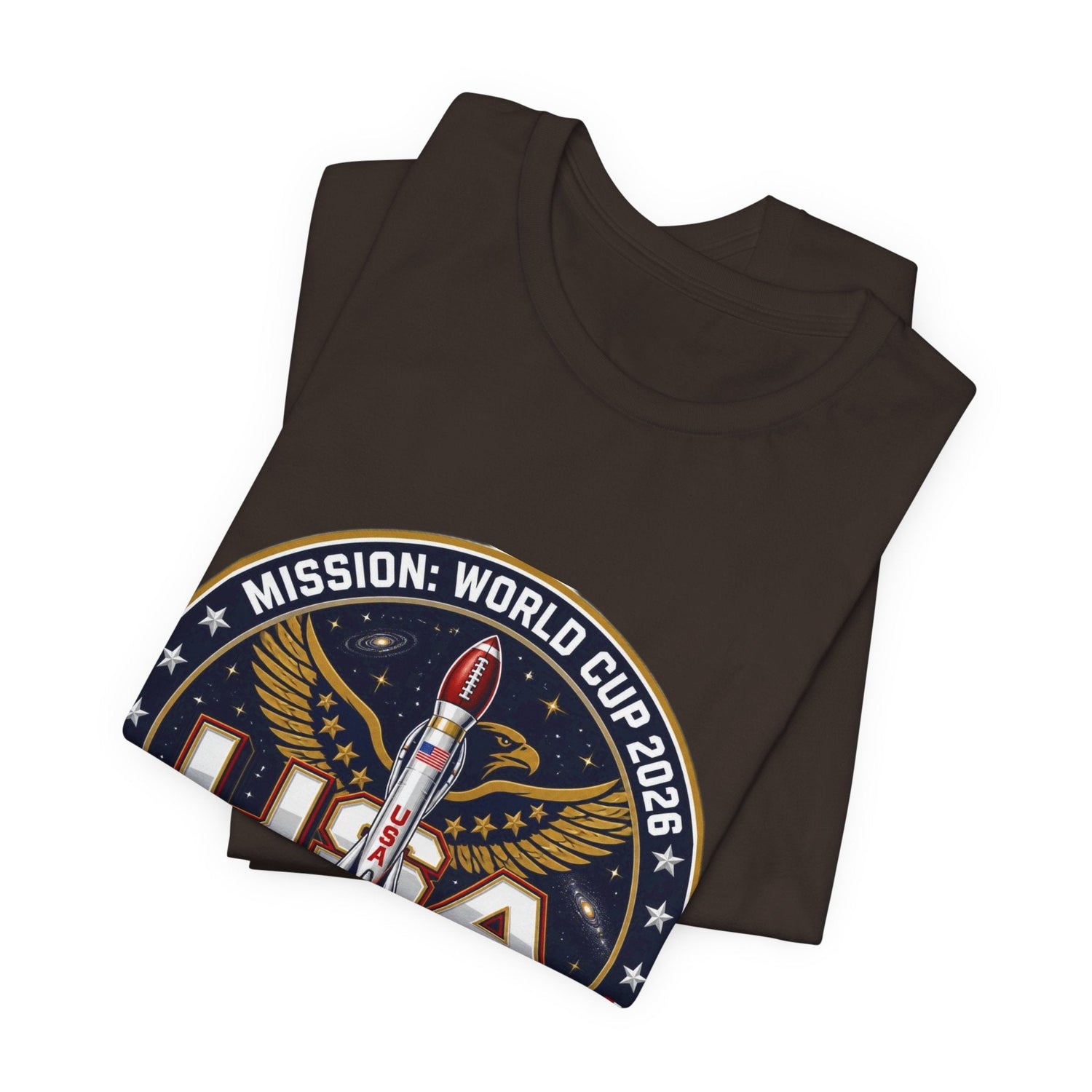 USA Rocket Mission Tee — World Cup 2024 Vintage Space Graphic T-Shirt Printify
