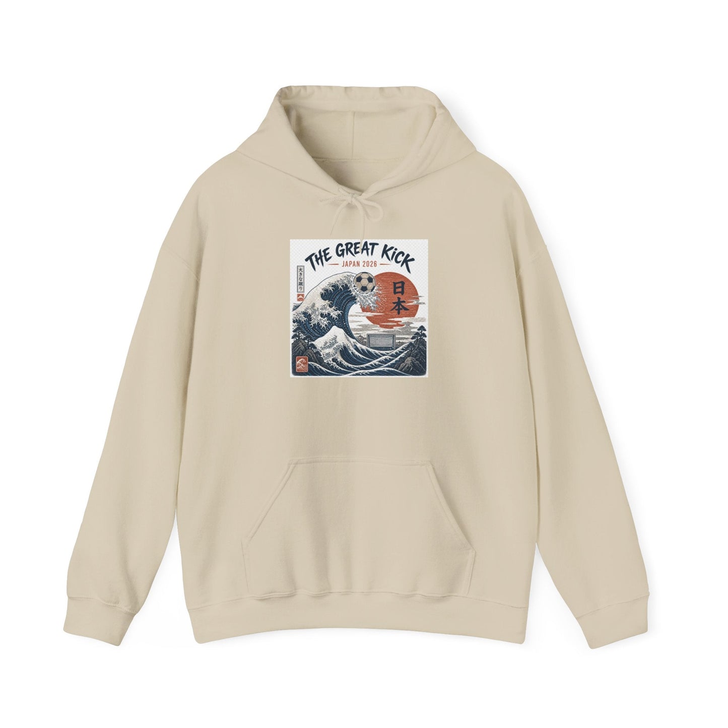 The Great Kick Wave Hoodie – Vintage Japanese Surf Art Pullover Printify
