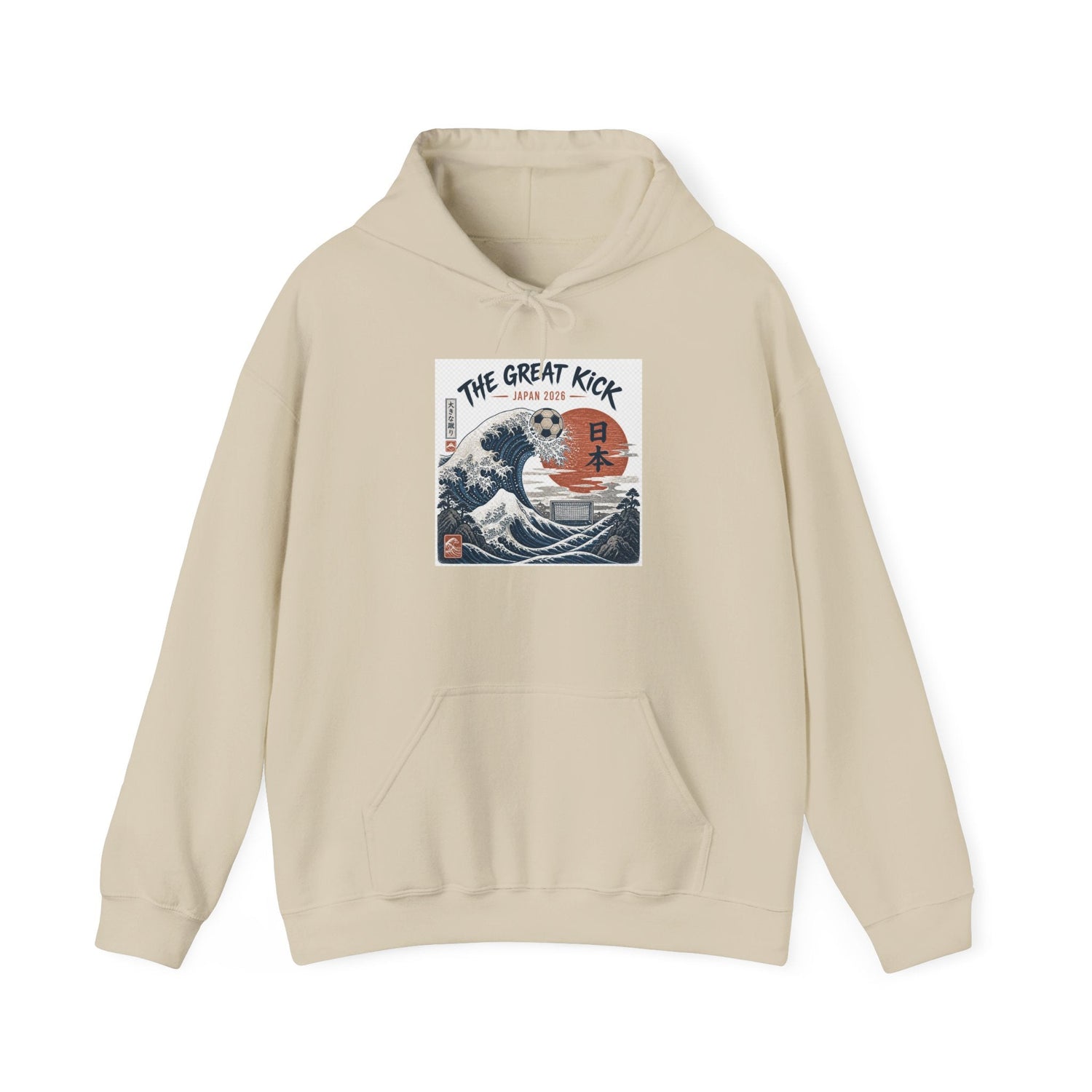 The Great Kick Wave Hoodie – Vintage Japanese Surf Art Pullover Printify