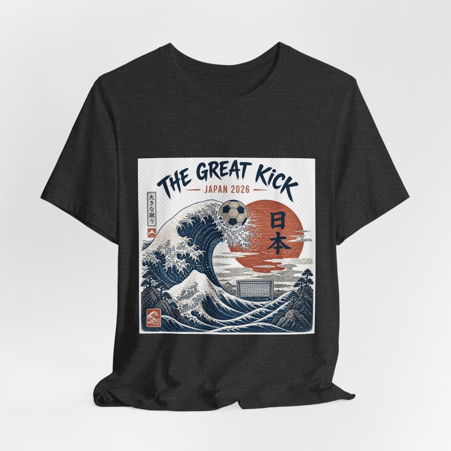 The Great Kick Japan 2028 Wave Tee — Vintage Japanese Surf & Martial Arts Graphic T-Shirt Printify