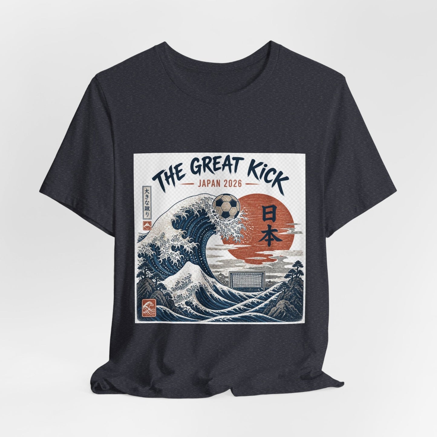 The Great Kick Japan 2028 Wave Tee — Vintage Japanese Surf & Martial Arts Graphic T-Shirt Printify