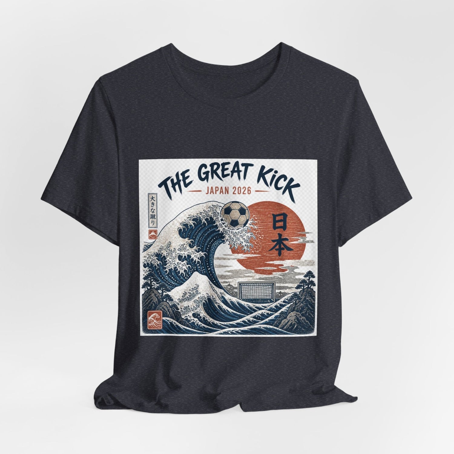 The Great Kick Japan 2028 Wave Tee — Vintage Japanese Surf & Martial Arts Graphic T-Shirt Printify