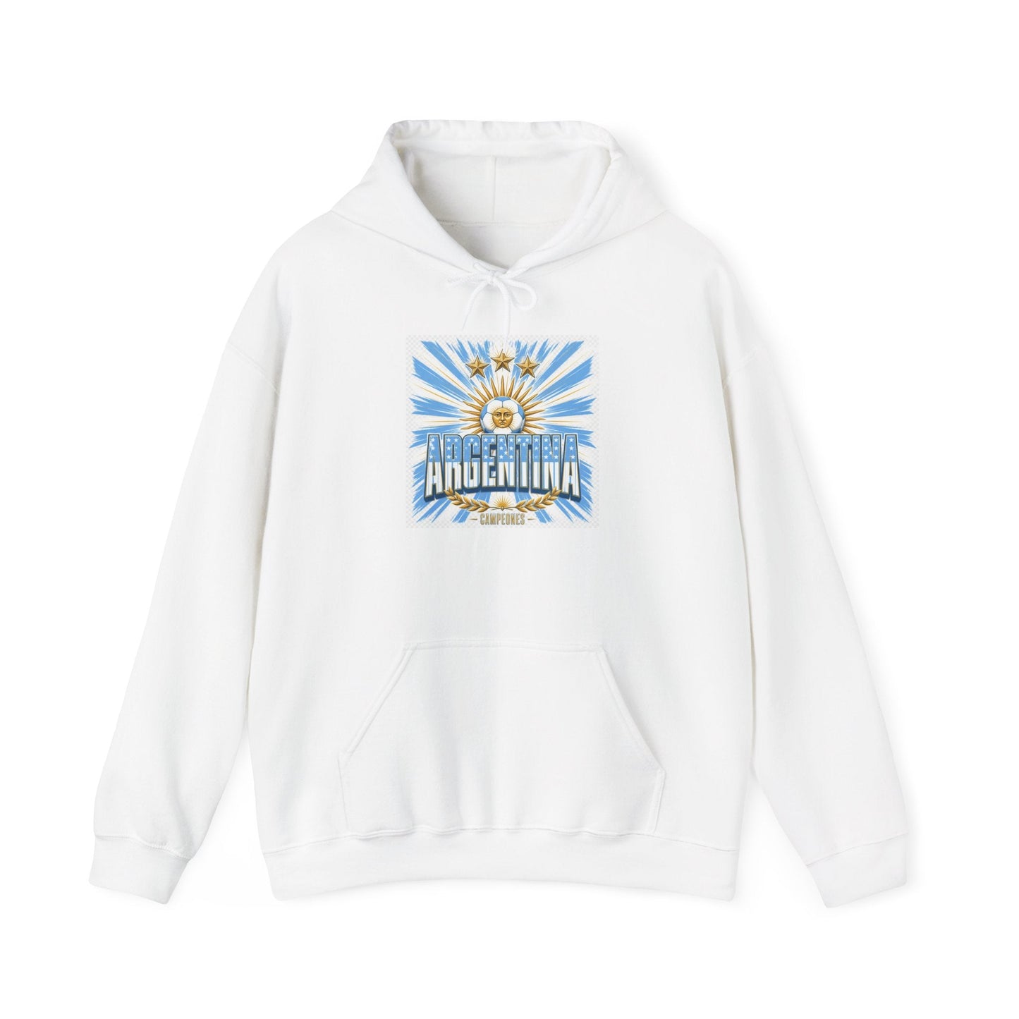 Argentina Sunburst Hoodie – Retro Argentine Flag Graphic Pullover Printify