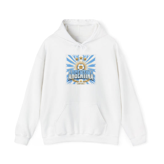 Argentina Sunburst Hoodie – Retro Argentine Flag Graphic Pullover Printify