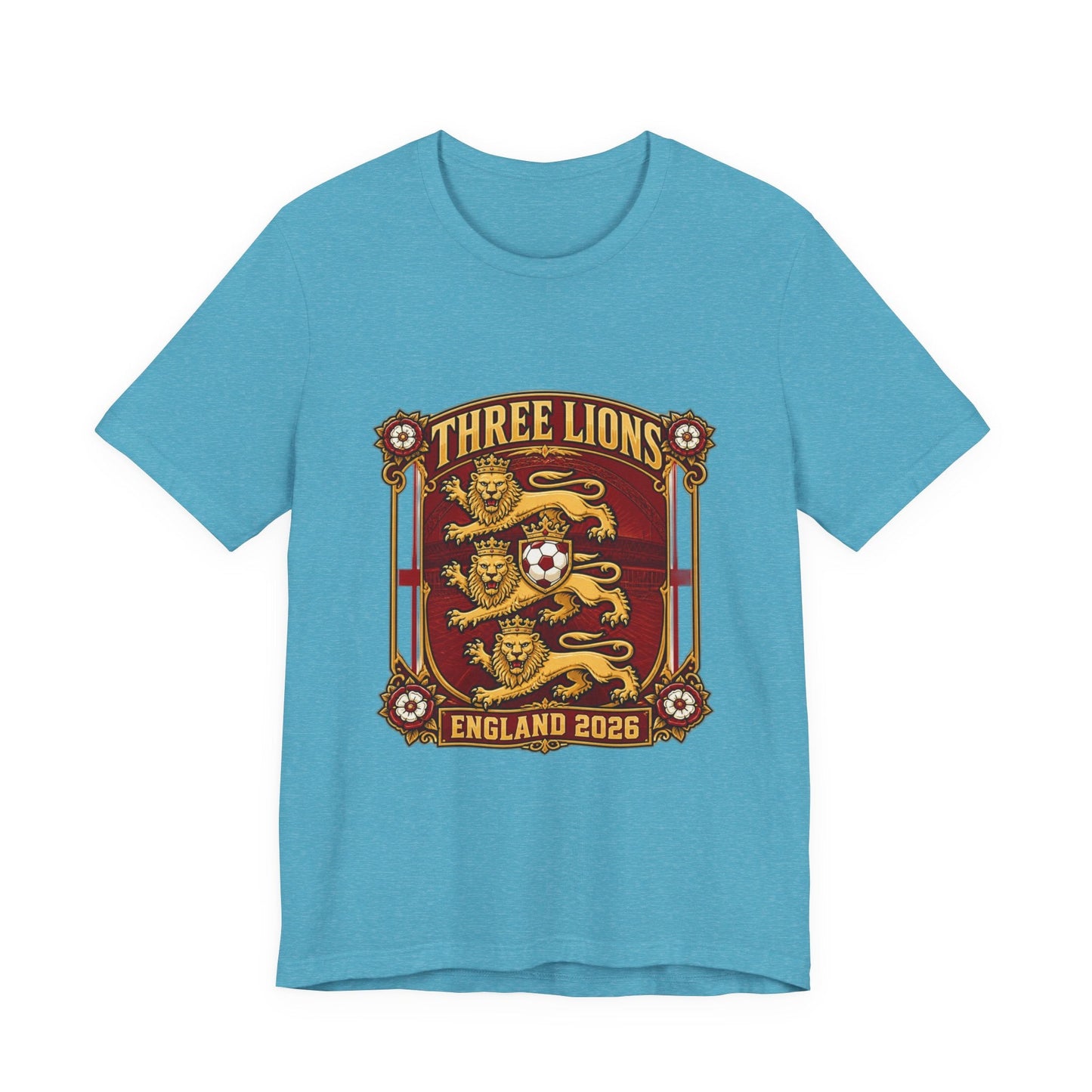 Three Lions England 2026 T‑Shirt — Vintage Football Crest Tee Printify