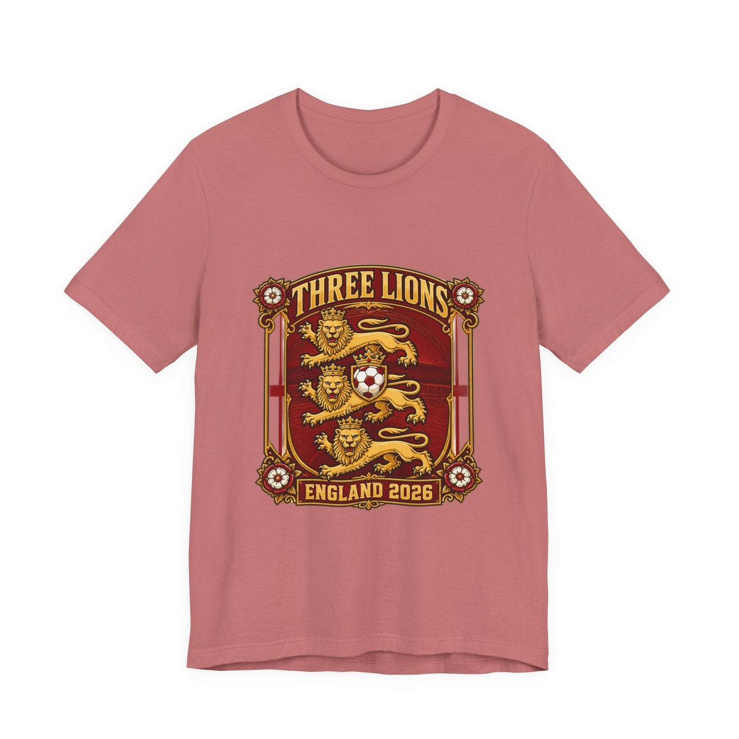 Three Lions England 2026 T‑Shirt — Vintage Football Crest Tee Printify