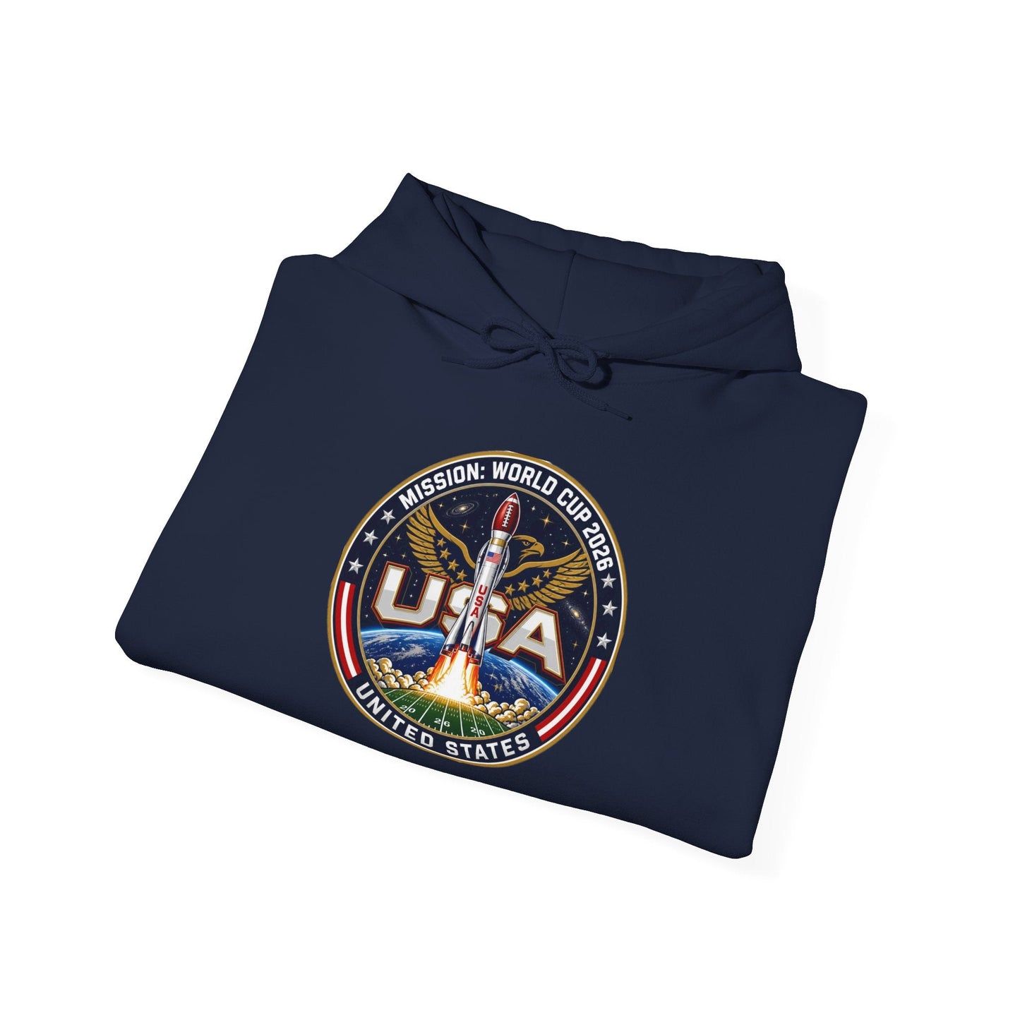 USA Eagle Patch Hoodie – Vintage American Flag Graphic Printify