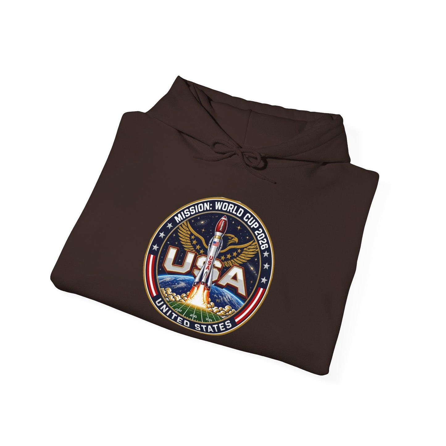 USA Eagle Patch Hoodie – Vintage American Flag Graphic Printify