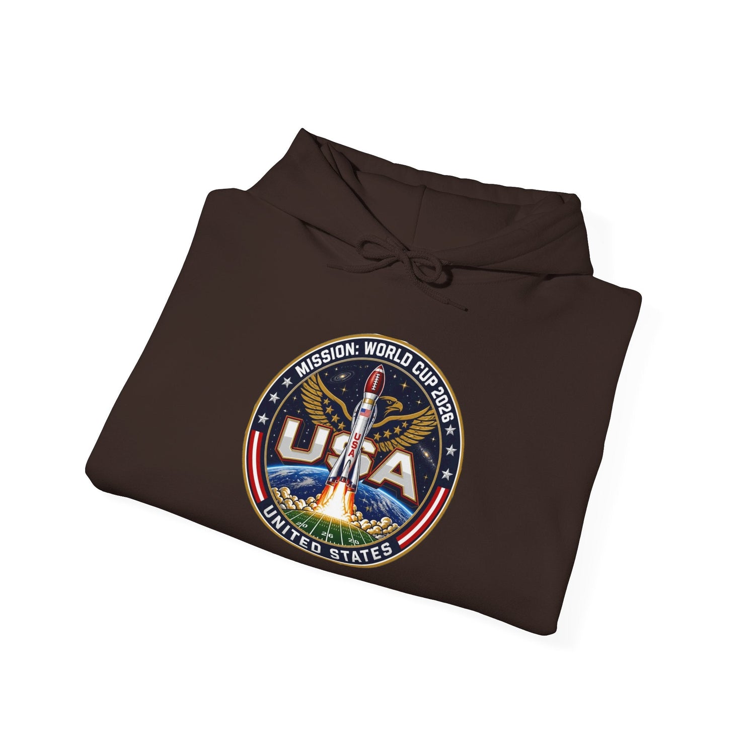 USA Eagle Patch Hoodie – Vintage American Flag Graphic Printify