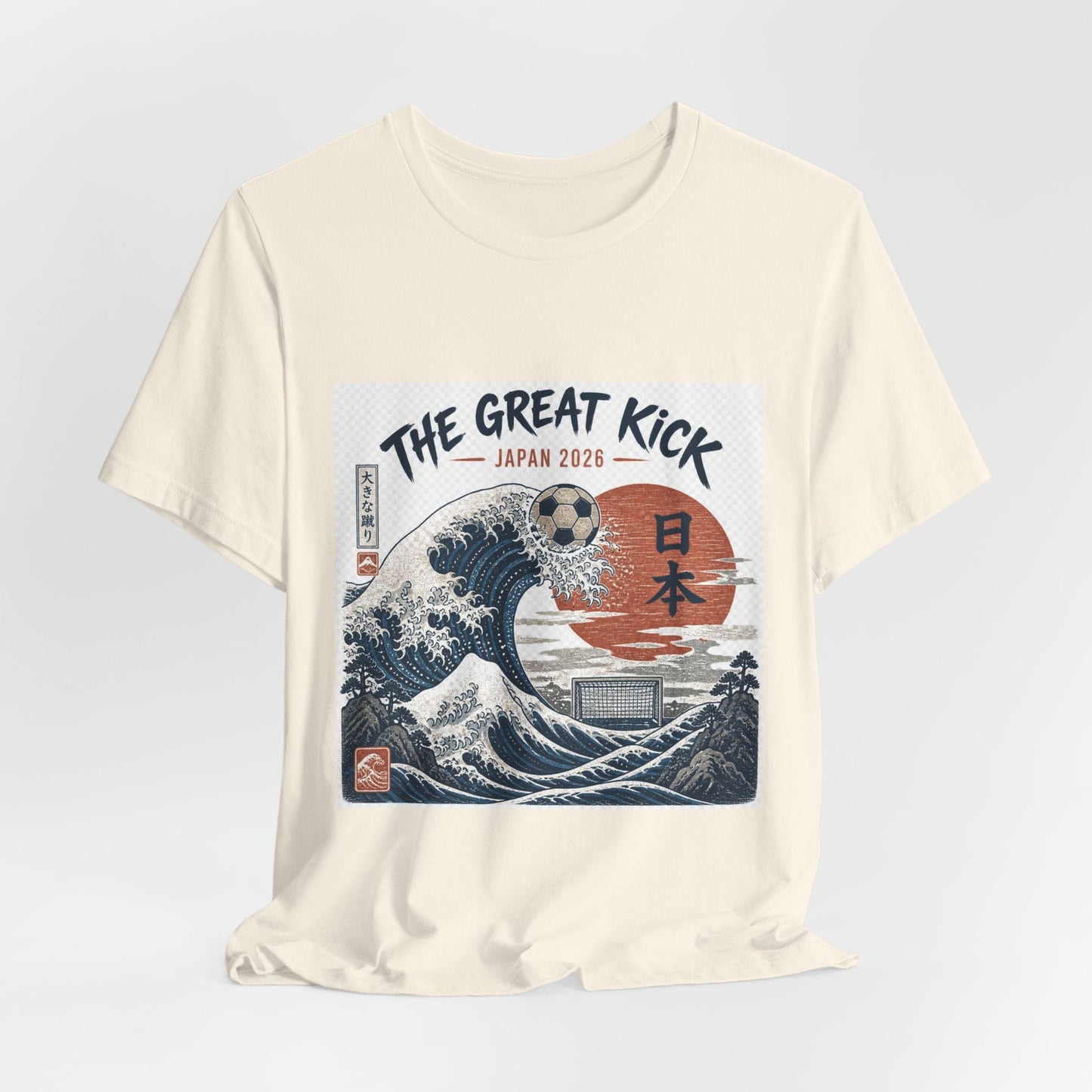 The Great Kick Japan 2028 Wave Tee — Vintage Japanese Surf & Martial Arts Graphic T-Shirt Printify