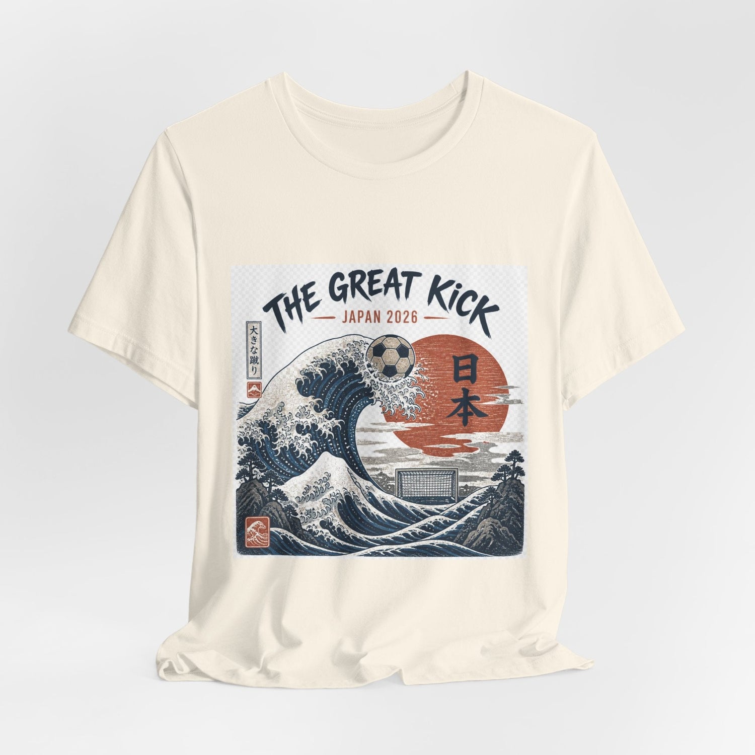 The Great Kick Japan 2028 Wave Tee — Vintage Japanese Surf & Martial Arts Graphic T-Shirt Printify