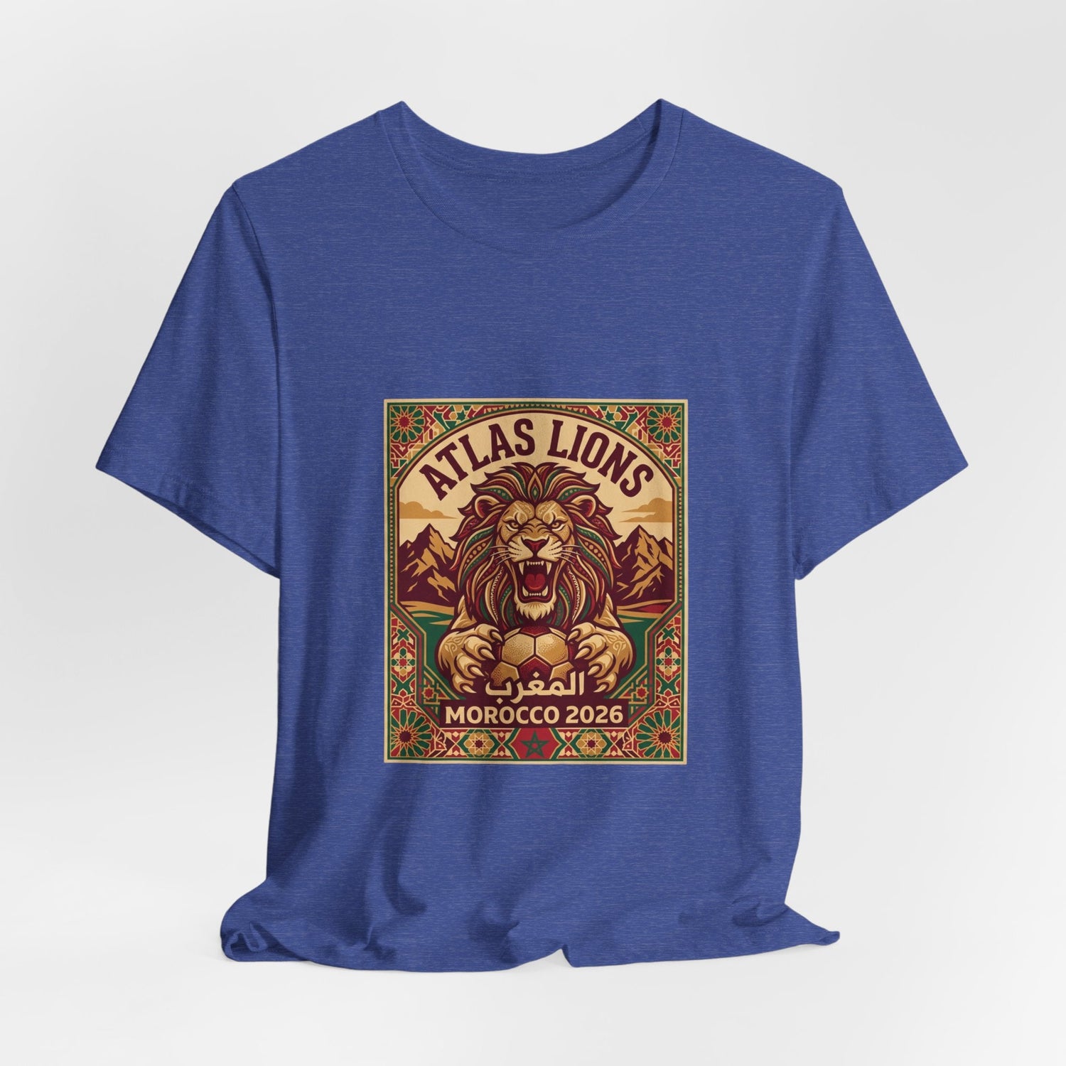 Atlas Lions Morocco 2026 Tee — Vintage Soccer Lion Graphic T-Shirt Printify