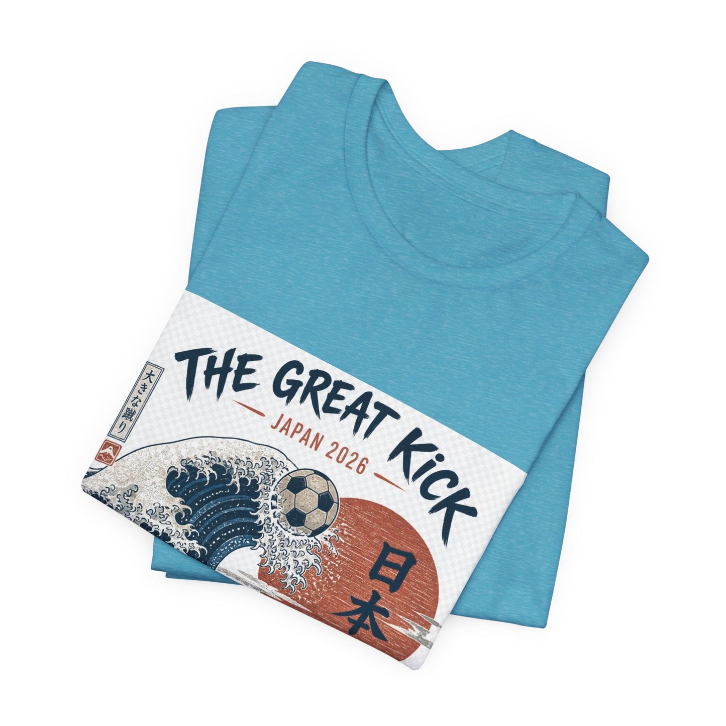 The Great Kick Japan 2028 Wave Tee — Vintage Japanese Surf & Martial Arts Graphic T-Shirt Printify