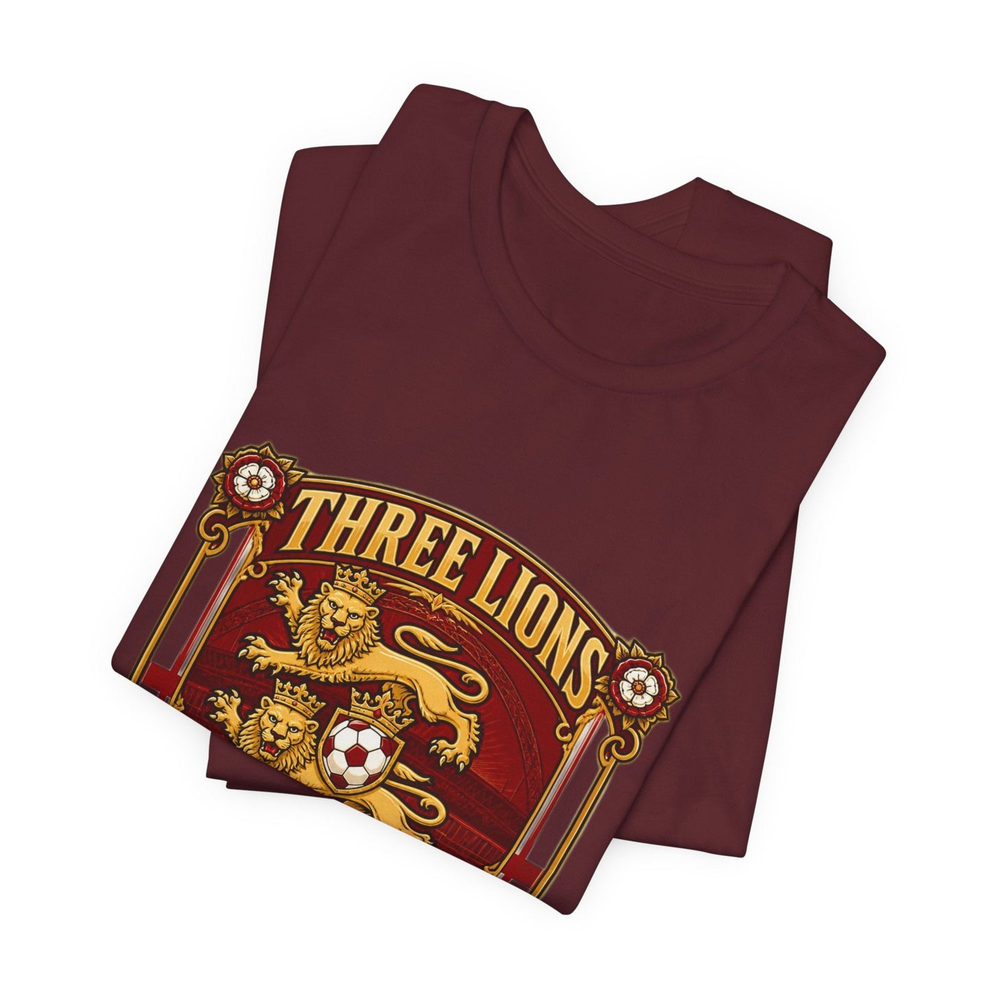 Three Lions England 2026 T‑Shirt — Vintage Football Crest Tee Printify