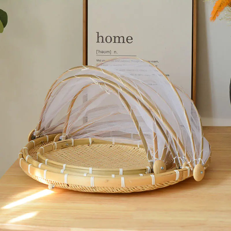 Bamboo Food Cover and Drain Basket for Kitchen Use Zagiz