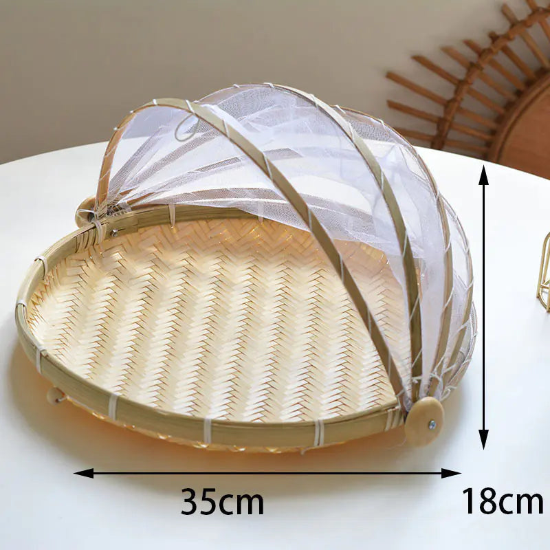 Bamboo Food Cover and Drain Basket for Kitchen Use Zagiz