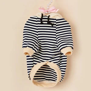 Pet clothes French Bulldog winter warm pet coat stripe Hoodie dog jacket cat dog clothing Chihuahua small and medium dog clothes Zagiz