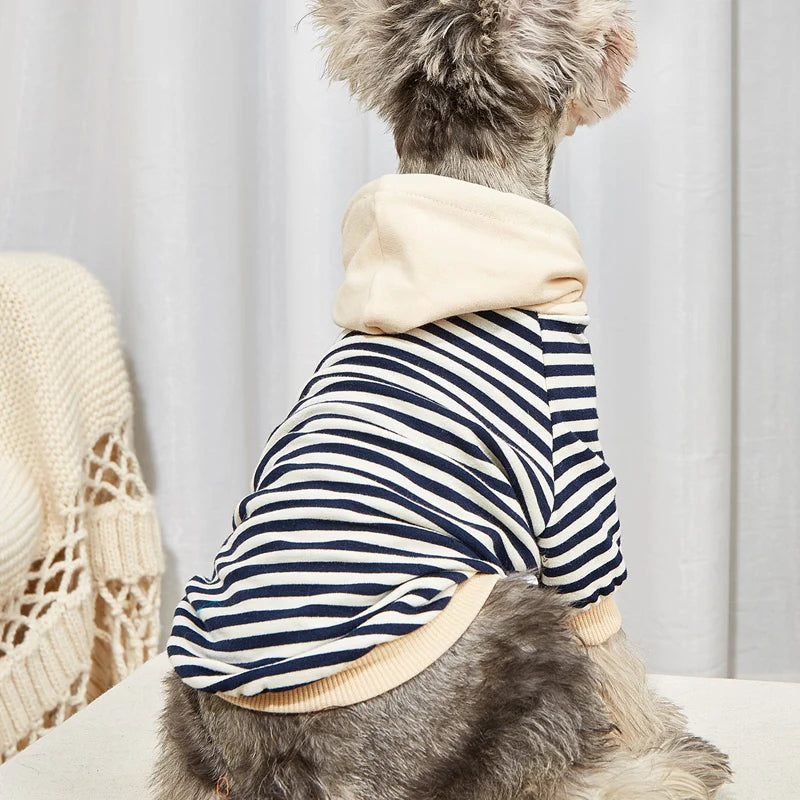 Pet clothes French Bulldog winter warm pet coat stripe Hoodie dog jacket cat dog clothing Chihuahua small and medium dog clothes Zagiz