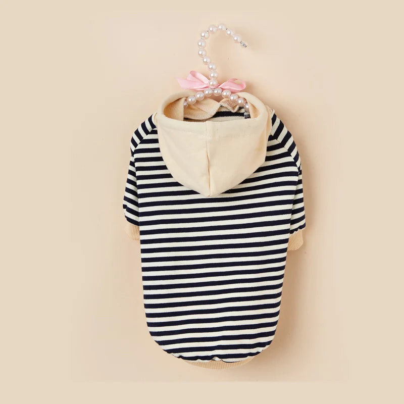 Pet clothes French Bulldog winter warm pet coat stripe Hoodie dog jacket cat dog clothing Chihuahua small and medium dog clothes Zagiz
