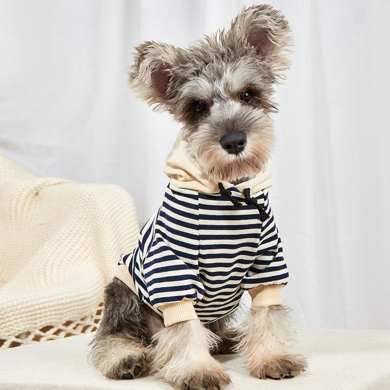 Pet clothes French Bulldog winter warm pet coat stripe Hoodie dog jacket cat dog clothing Chihuahua small and medium dog clothes Zagiz
