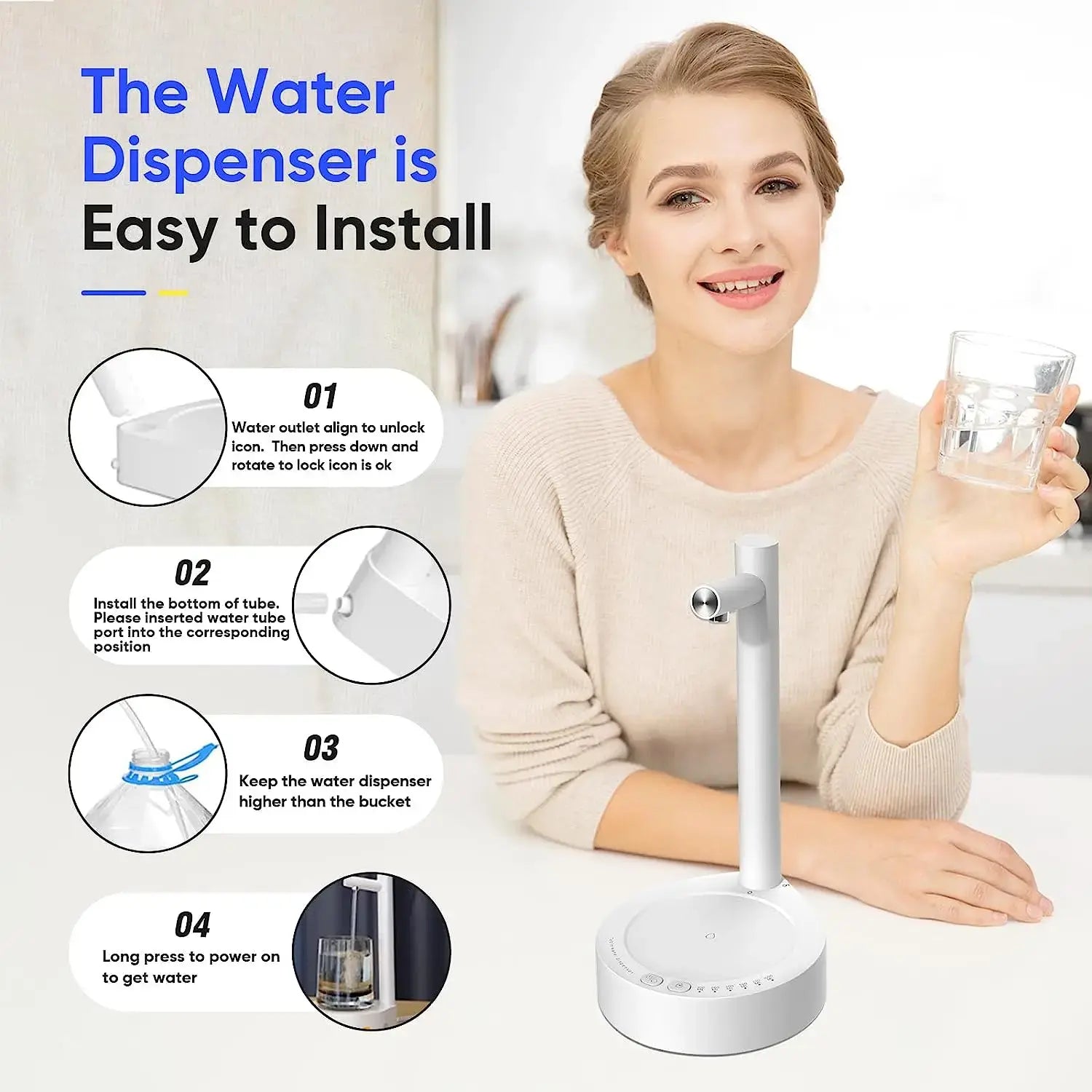 Desktop Water Bottle Dispenser Automatic Smart Electric Zagiz