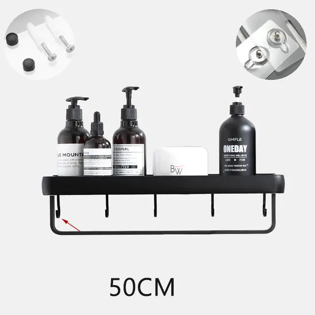 Wall Mounted Bathroom Organizer Shelf and Towel Rack Zagiz