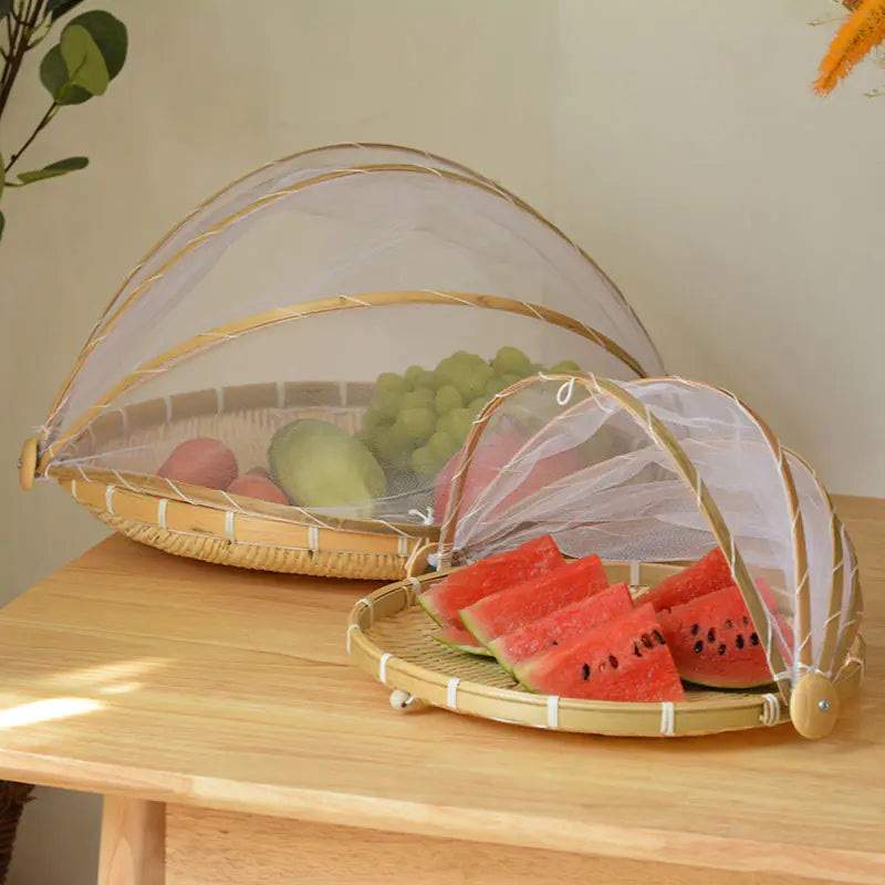 Bamboo Food Cover and Drain Basket for Kitchen Use Zagiz