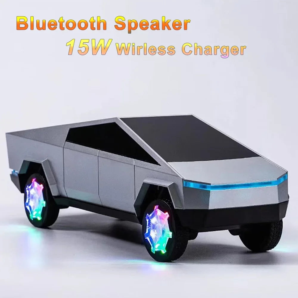 Portable Bluetooth Speaker 15W Wireless Charger 2-in-1 Car Shaped Machine BT U Disk TF Card FM Playback HIFI Stereo Music Player Zagiz