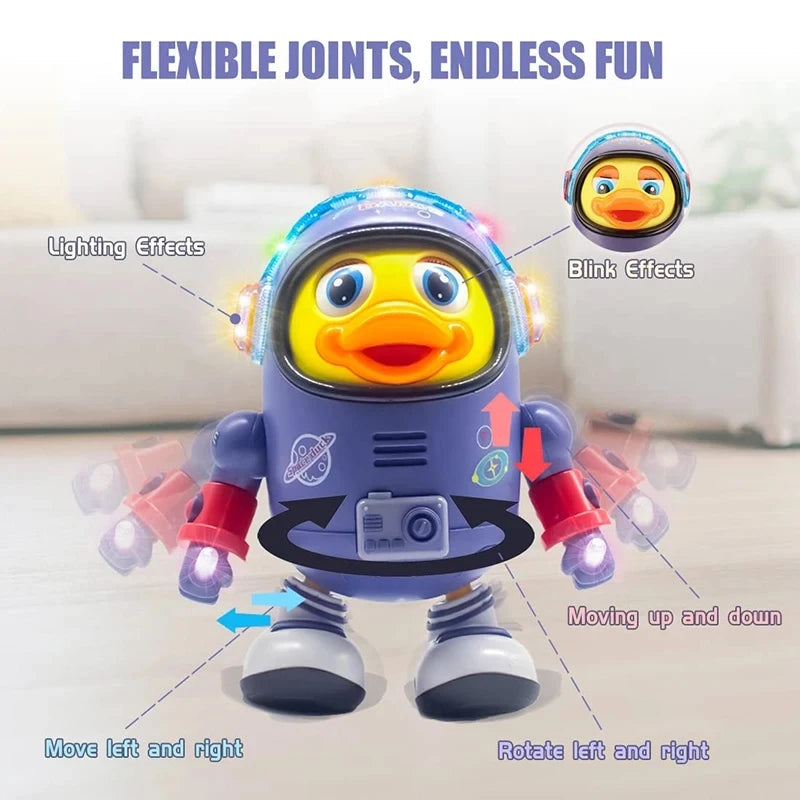 Baby Duck Toy Musical Interactive Toy Space Elements for Infants Babies Kids Gifts Electric with Lights and Sounds Dancing Robot Zagiz