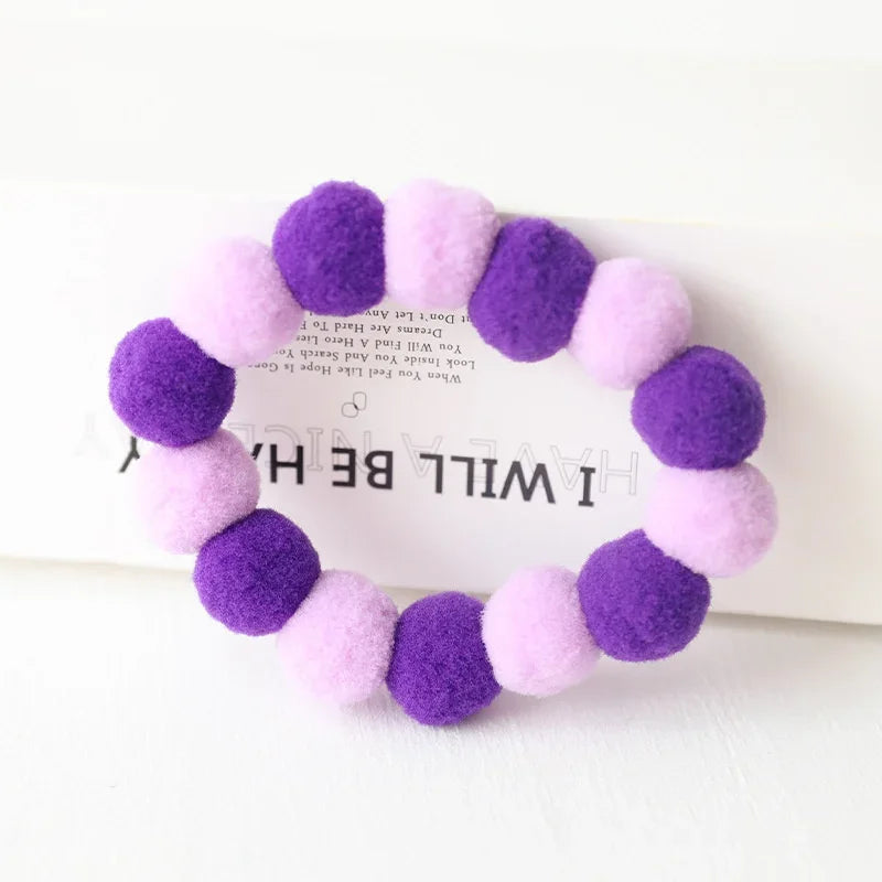 Elastic Plush Pom Ball Pet Collar Rainbow Flower Hair Decoration Dog Bowtie Necklace Pet Cat Bow Dog Grooming Accessories Zagiz