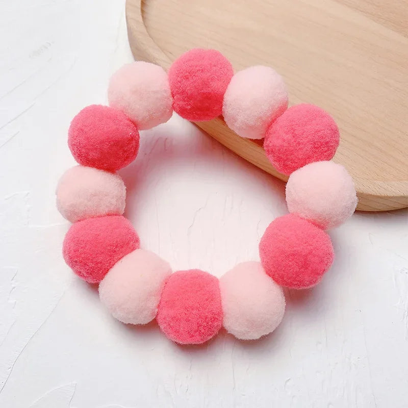 Elastic Plush Pom Ball Pet Collar Rainbow Flower Hair Decoration Dog Bowtie Necklace Pet Cat Bow Dog Grooming Accessories Zagiz