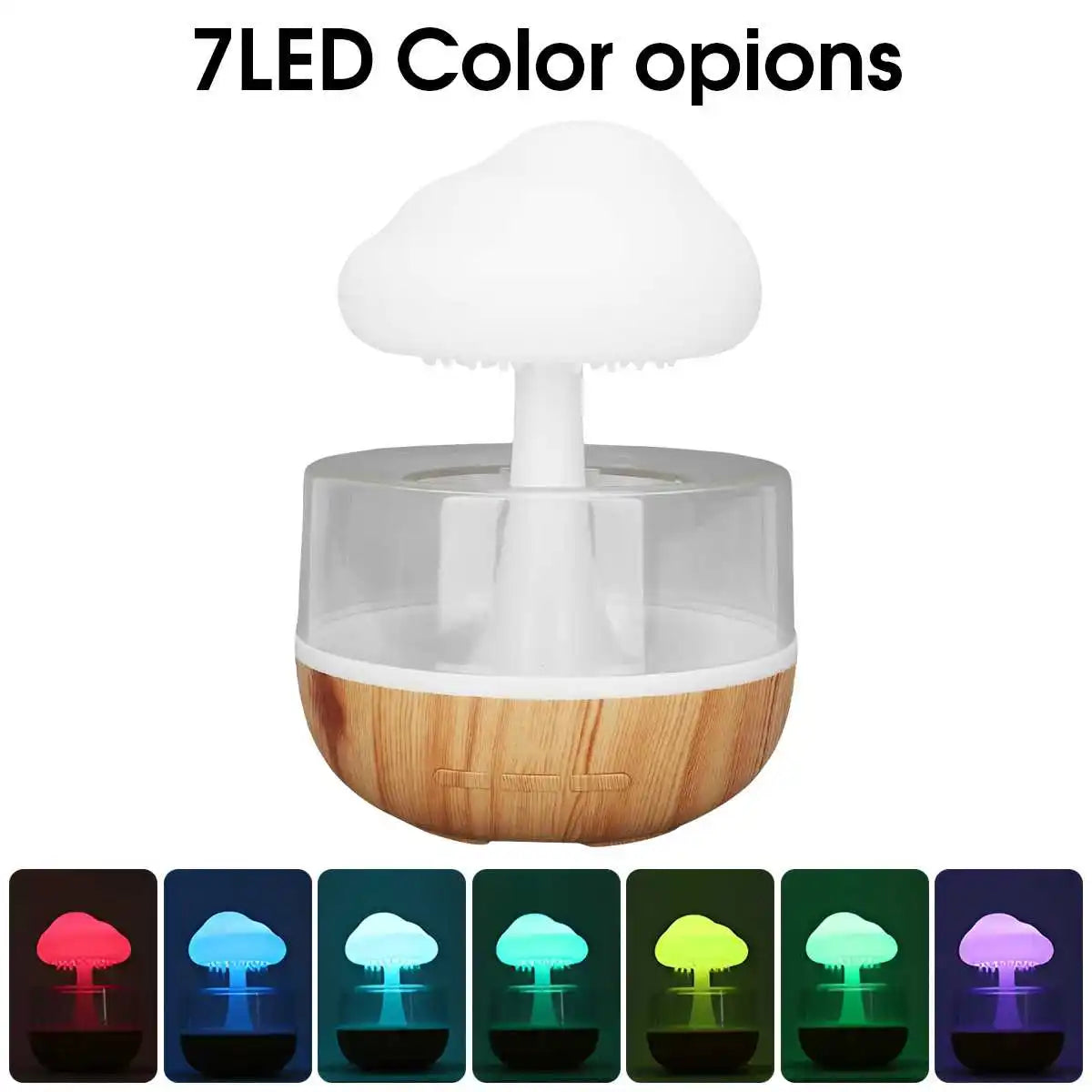 Rain Cloud Humidifier Rain Colorful Mushroom Cloud Raindrop Atmosphere Lamp Night Light Essential Oil Small Aromatherapy Machine Zagiz