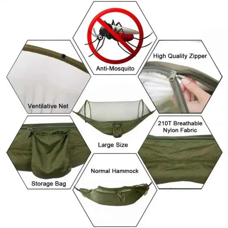 Outdoor Camping Hammock Hanging Bed with Mosquito Net Zagiz
